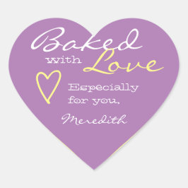 Pastel Lilac Lavender Simple Made Liebe Herzform Herz-Aufkleber