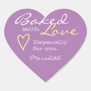 Pastel Lilac Lavender Simple Made Liebe Herzform Herz-Aufkleber