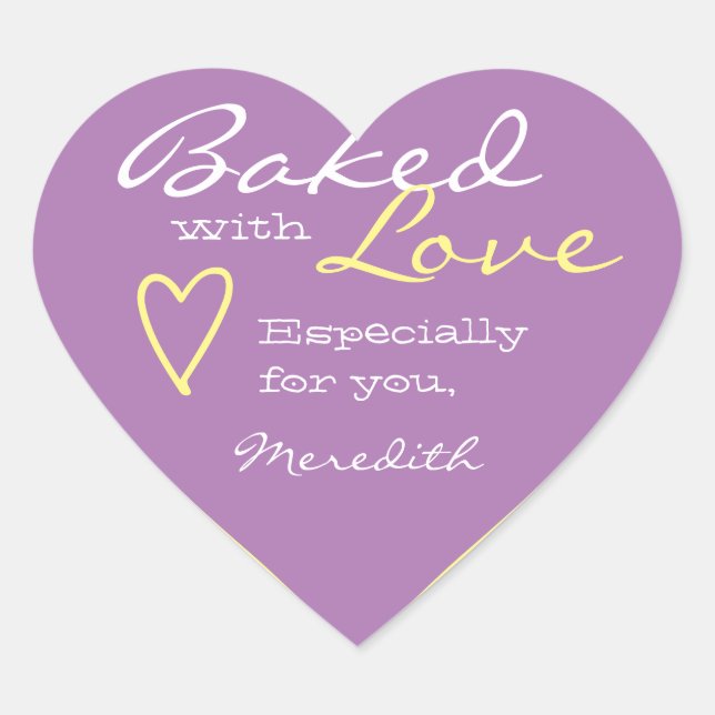Pastel Lilac Lavender Simple Made Liebe Herzform Herz-Aufkleber (Vorderseite)