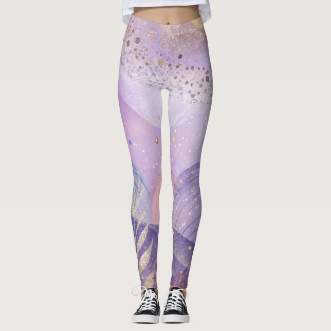 Pastel Lilac Leggings Design doux et élégant (Devant)