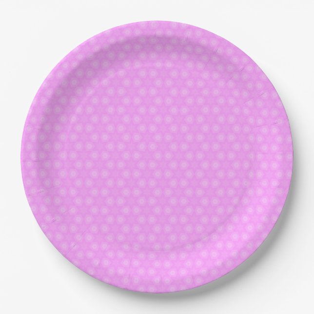 Pastel Lilac Lila White Star Wiederholungsmuster Pappteller (Vorderseite)