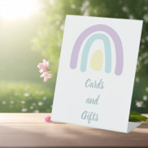 Pastel lilac minty Rainbow Baby Duschkarten