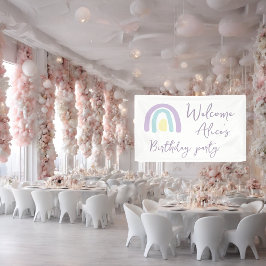 Pastel lilac rainbow Baby 1. Geburtstag Party Banner