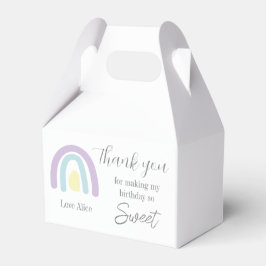 Pastel lilac Regenbogen 1. Geburtstag Danke Geschenkschachtel