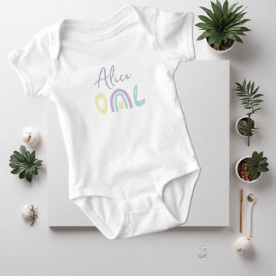 Pastel lilac Regenbogen 1. Geburtstag Party Baby T Strampler