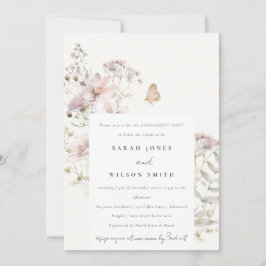 Pastel Lilac Wildblume Fern Botanische Verlobung Einladung