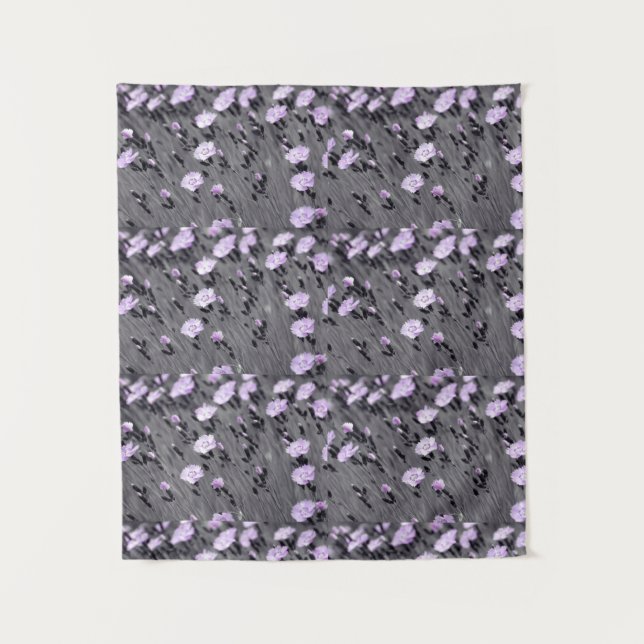 Pastel Lilac Wildblumen Wandteppich (Vorderseite)