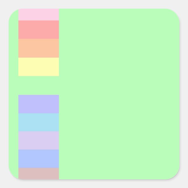 Pastel Lime Green Quadratischer Aufkleber (Vorderseite)