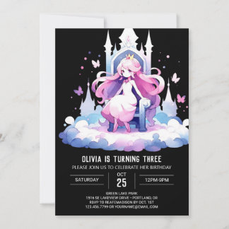 Pastel Little Princess Geburtstag Einladung