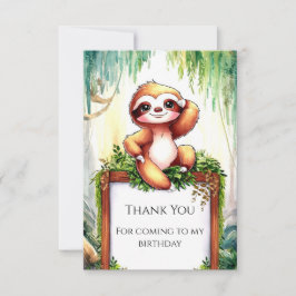 Pastel Little Sloth Birthday Dankeskarte