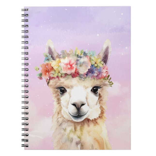 Pastel Llama-Notebook Notizblock (Vorderseite)