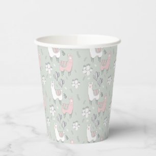 Pastel Llama Pattern Pappbecher
