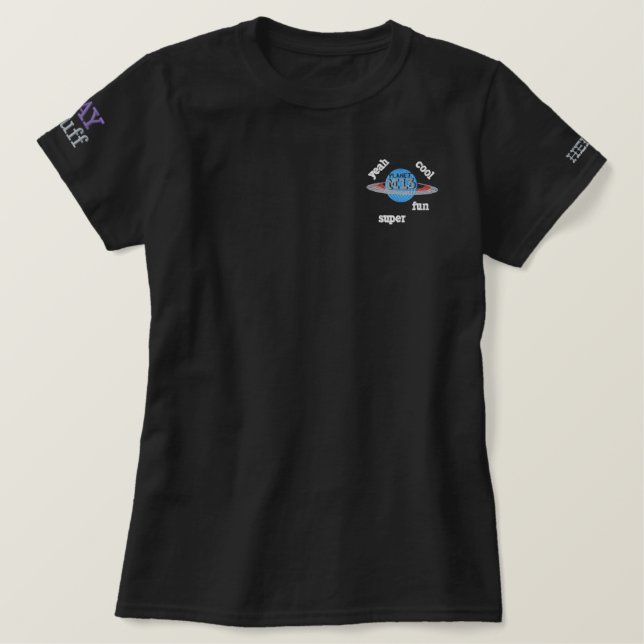 Pastel Logo Planet M13 besticktes T-Shirt (Design vorne)