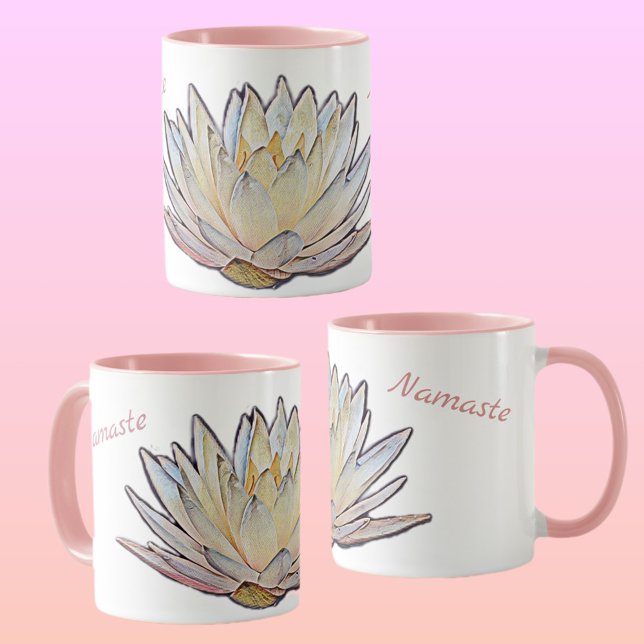 Pastel Lotus Blossom Wasserlilie Botanisches Flora Tasse (Von Creator hochgeladen)
