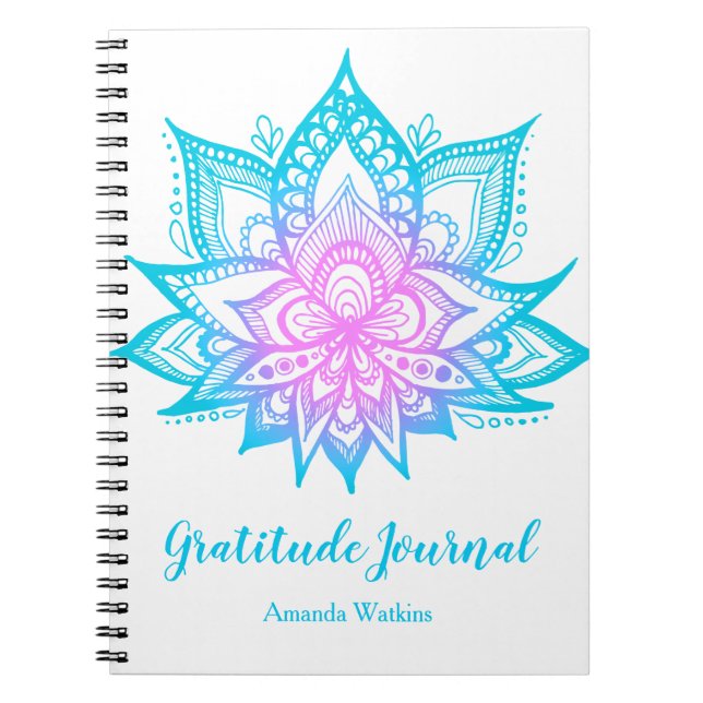 Pastel Lotus Flower Meditation Gratitude Journal Notizblock (Vorderseite)