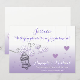 Pastel lovebirds Hochzeit maßgeschneiderte Bridesm Einladung