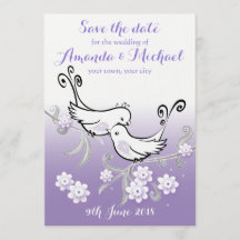 Pastel lovebirds Hochzeit Speichern Sie das Datum