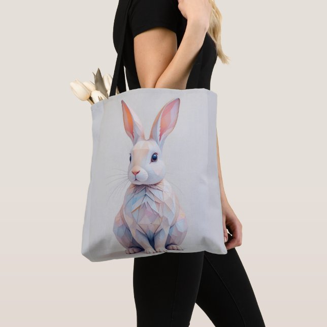 Pastel Low-Poly Bunny Tasche (Von Nahem)