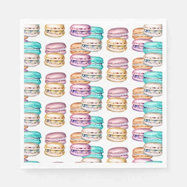 Pastel Macaron Cookie Geburtstagsparty Serviette (Vorderseite)