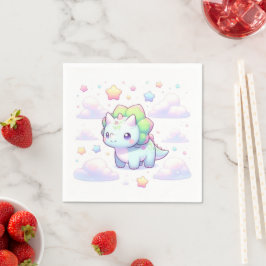 Pastel Magical Dinosaur Babydusche Serviette