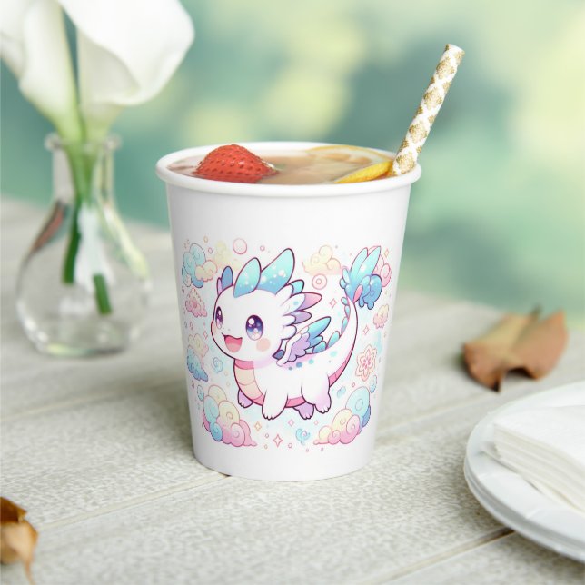 Pastel Majestic Dragon Baby Dusche Pappbecher (In Situ)