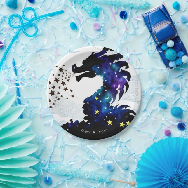 Pastel Majestic Dragon Birthday Pappteller (Party)