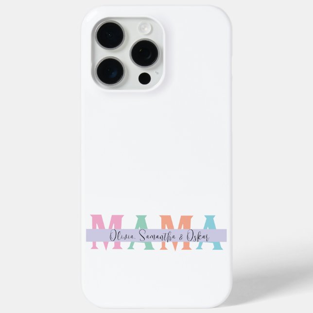 Pastel MAMA Personalisiert iPhone Case (Rückseite)