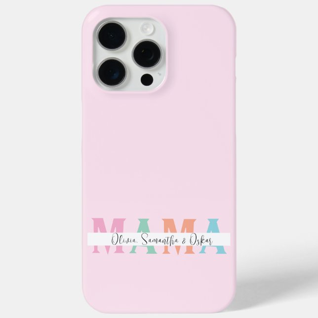 Pastel MAMA Personalisiert iPhone Case (Rückseite)
