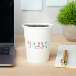 Pastel MAMA Personalisiert Paper Cup - Muttertag Pappbecher