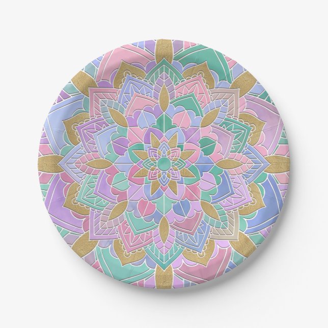Pastel Mandala II Pappteller (Vorderseite)