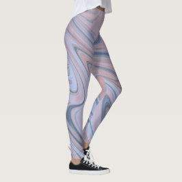 Pastel Marble Liquid Pink Blue Pattern Leggings