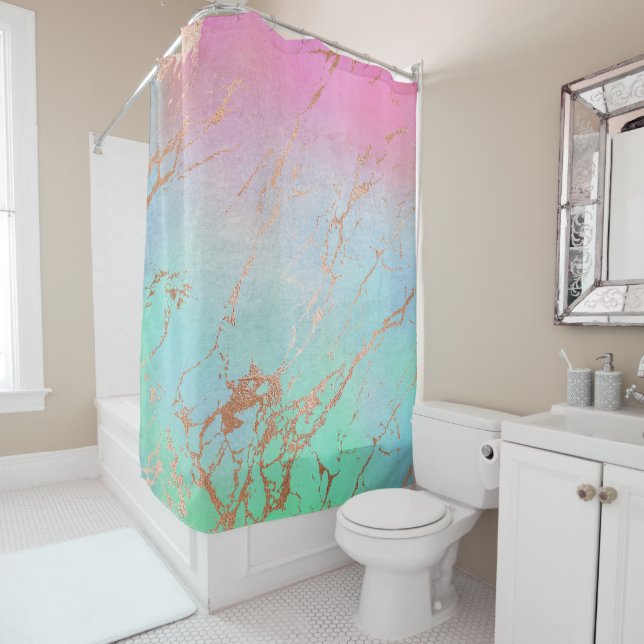 PASTEL MARBLE SHOWER CURTAIN DUSCHVORHANG (Beispiel)