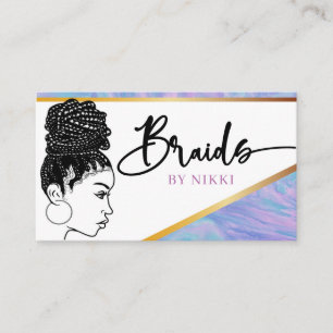 Pastel Marble und Gold Moderner Friseur Salon Visitenkarte