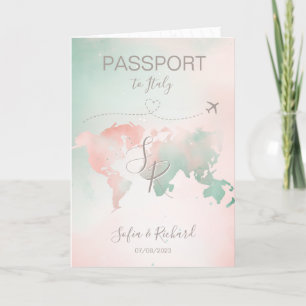 Pastel Mariage Destination Passport Carte du monde