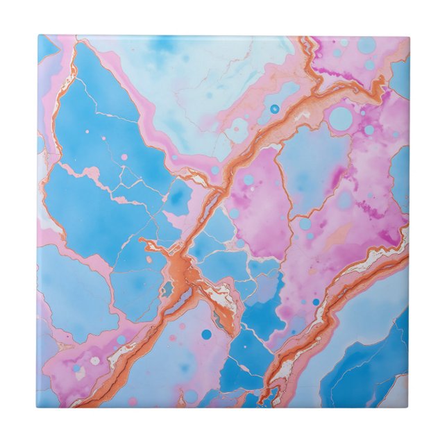 Pastel-Marmorfläche in weicher Blues Fliese (Vorderseite)