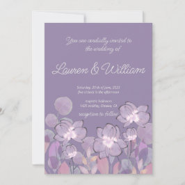 Pastel mauve lila Blütenhochzeit Einladung