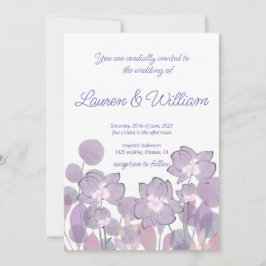 Pastel mauve lila Blütenhochzeit Einladung