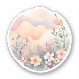 Pastel Meadow Serenity Aufkleber