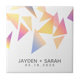 Pastel mehrfarbig Confetti White Wedding Fliese