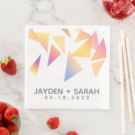 Pastel mehrfarbig Confetti White Wedding Serviette
