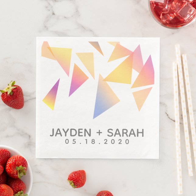 Pastel mehrfarbig Confetti White Wedding Serviette (Beispiel)