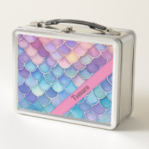 Pastel Mermaid Scale Muster Personalisiert Name