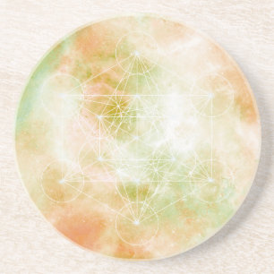 Pastel Metatrons Würfel Heilige Geometrie Getränkeuntersetzer