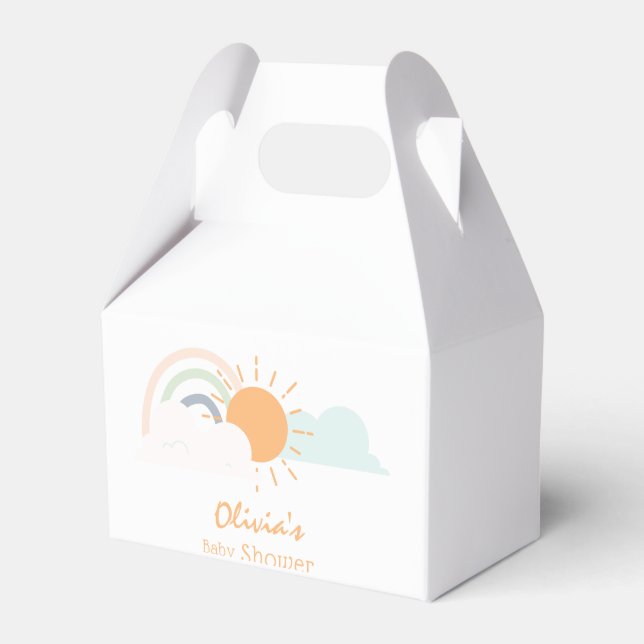 Pastel Minimal Baby Dusche Geschenkschachtel (Vorderseite)