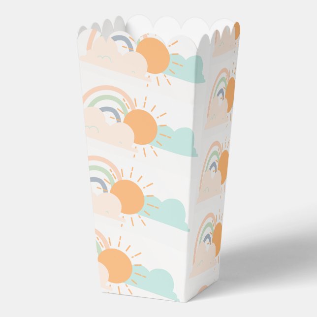 Pastel Minimal Baby Dusche Geschenkschachtel (Rückseite)