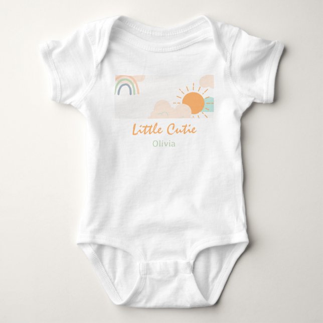 Pastel Minimal Baby Dusche Strampler (Vorderseite)