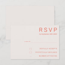 Pastel Minimal White and Red Modern Wedding RSV