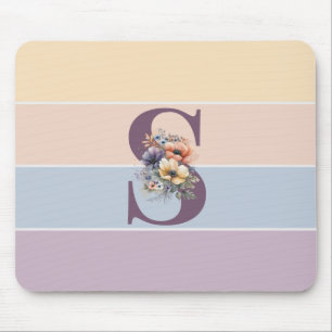 Pastel-minimalistische Streifen mit Aquarellfarben Mousepad