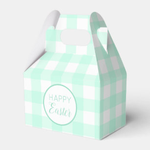 Pastel Mint Green Happy Oaster Kariertes Muster Geschenkschachtel