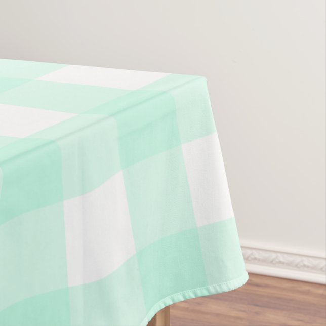 Pastel Mint Green Kariert Pattern Ostern Tischdecke (Beispiel)